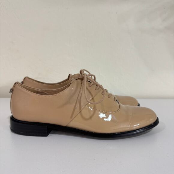 Calvin Klein Aracely Oxfords Loafers Patent Leather Tan Size 8 - Picture 2 of 16